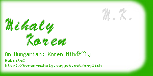 mihaly koren business card